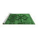 Sideview of Machine Washable Persian Emerald Green Traditional Area Rugs, wshtr319emgrn