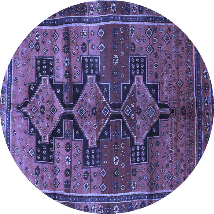 Round Persian Blue Traditional Rug, tr319blu