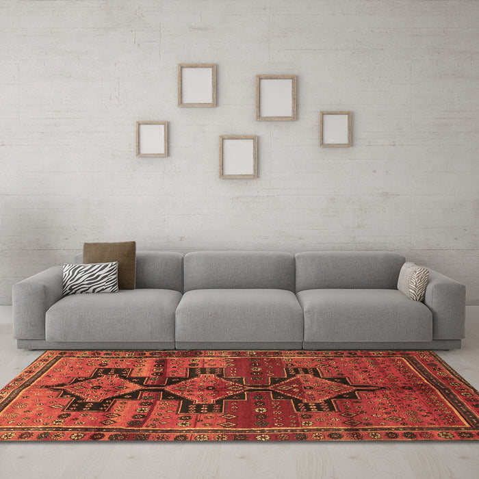 Machine Washable Persian Brown Traditional Rug in a Living Room,, wshtr319brn