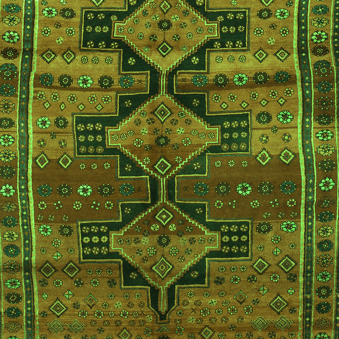 Serging Thickness of Machine Washable Persian Green Traditional Area Rugs, wshtr319grn