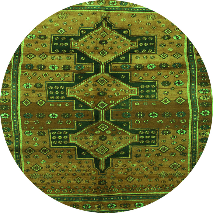 Square Persian Green Traditional Rug, tr319grn