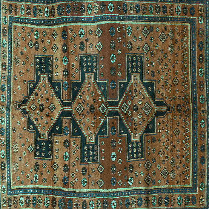 Square Persian Turquoise Traditional Rug, tr319turq