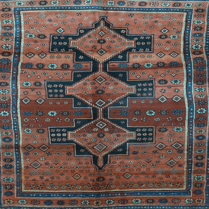 Square Machine Washable Persian Light Blue Traditional Rug, wshtr319lblu