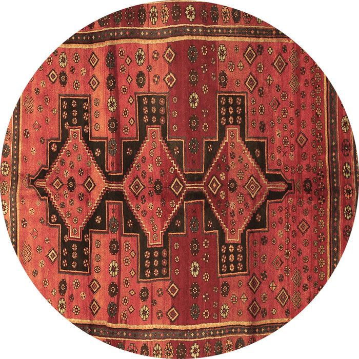 Round Persian Brown Traditional Rug, tr319brn