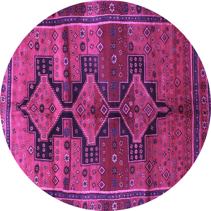 Round Persian Purple Traditional Rug, tr319pur