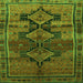 Round Machine Washable Persian Green Traditional Area Rugs, wshtr319grn