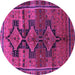 Round Machine Washable Persian Purple Traditional Area Rugs, wshtr319pur