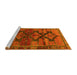 Sideview of Machine Washable Persian Yellow Traditional Rug, wshtr319yw