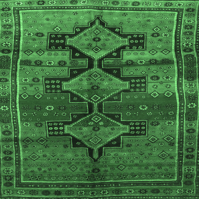 Square Machine Washable Persian Emerald Green Traditional Area Rugs, wshtr319emgrn