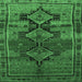 Square Machine Washable Persian Emerald Green Traditional Area Rugs, wshtr319emgrn