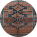 Round Persian Light Blue Traditional Rug, tr319lblu