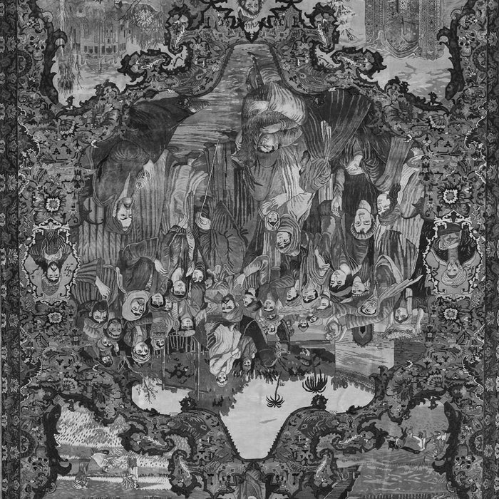 Serging Thickness of Machine Washable Animal Gray Traditional Rug, wshtr31gry