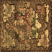 Square Animal Brown Traditional Rug, tr31brn