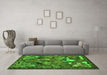 Machine Washable Animal Green Traditional Area Rugs in a Living Room,, wshtr31grn