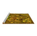 Sideview of Machine Washable Animal Yellow Traditional Rug, wshtr31yw