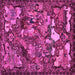 Square Machine Washable Animal Pink Traditional Rug, wshtr31pnk