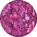 Round Animal Pink Traditional Rug, tr31pnk