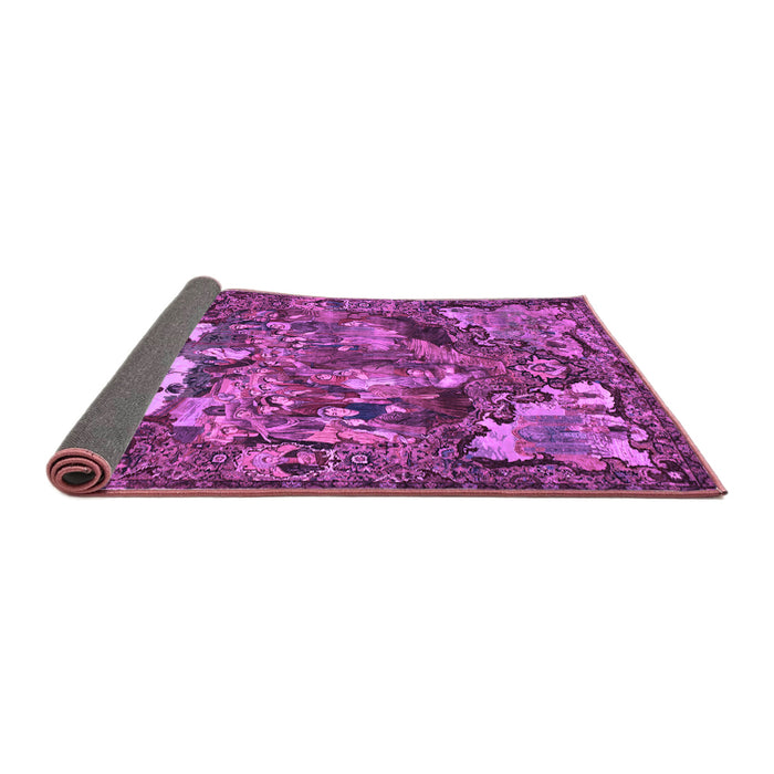 Sideview of Animal Purple Traditional Rug, tr31pur