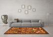 Machine Washable Animal Orange Traditional Area Rugs in a Living Room, wshtr31org