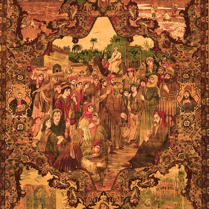 Animal Orange Traditional Rug, tr31org