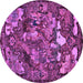 Round Animal Purple Traditional Rug, tr31pur