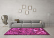 Machine Washable Animal Pink Traditional Rug in a Living Room, wshtr31pnk