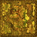 Square Animal Yellow Traditional Rug, tr31yw