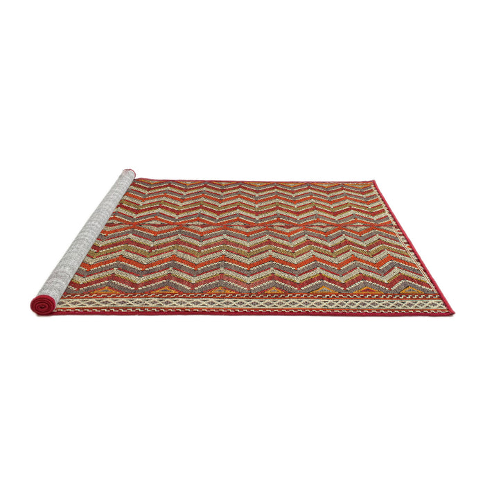Sideview of Machine Washable Traditional Brown Green Rug, wshtr32