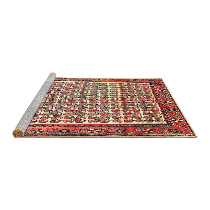 Sideview of Machine Washable Traditional Tomato Red Rug, wshtr320
