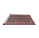 Sideview of Machine Washable Traditional Brown Red Rug, wshtr3200