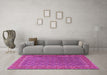 Machine Washable Persian Pink Traditional Rug in a Living Room, wshtr3200pnk