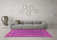 Machine Washable Persian Pink Traditional Rug, wshtr3200pnk