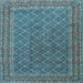 Square Machine Washable Persian Light Blue Traditional Rug, wshtr3200lblu