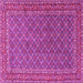 Square Machine Washable Persian Pink Traditional Rug, wshtr3200pnk