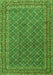 Serging Thickness of Machine Washable Persian Green Traditional Area Rugs, wshtr3200grn