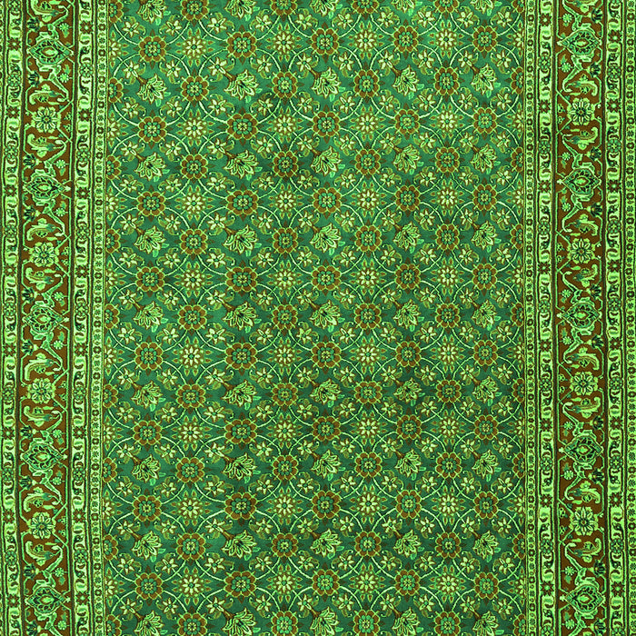Serging Thickness of Machine Washable Persian Green Traditional Area Rugs, wshtr3200grn