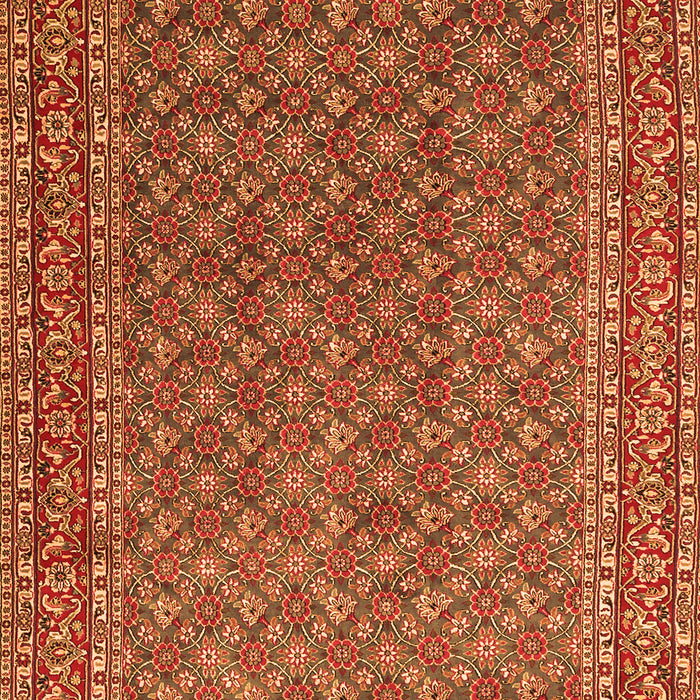 Serging Thickness of Machine Washable Persian Orange Traditional Area Rugs, wshtr3200org