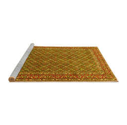 Sideview of Machine Washable Persian Yellow Traditional Rug, wshtr3200yw