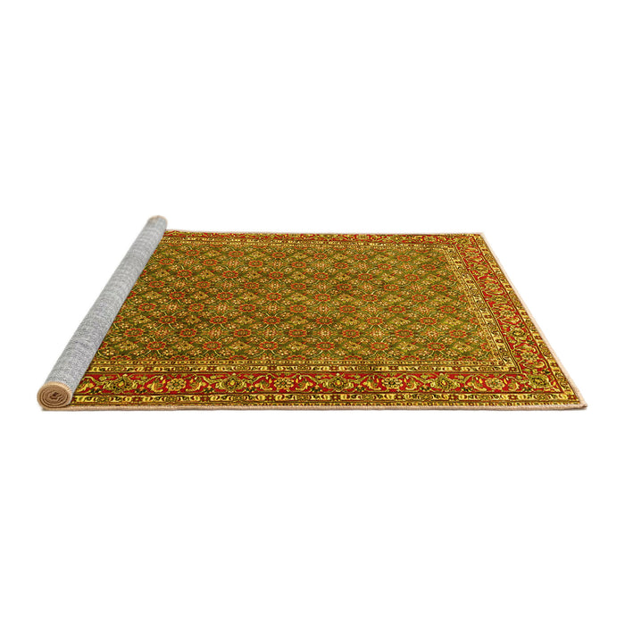 Sideview of Machine Washable Persian Yellow Traditional Rug, wshtr3200yw