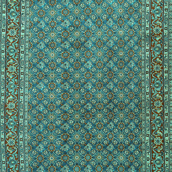 Machine Washable Persian Turquoise Traditional Area Rugs, wshtr3200turq