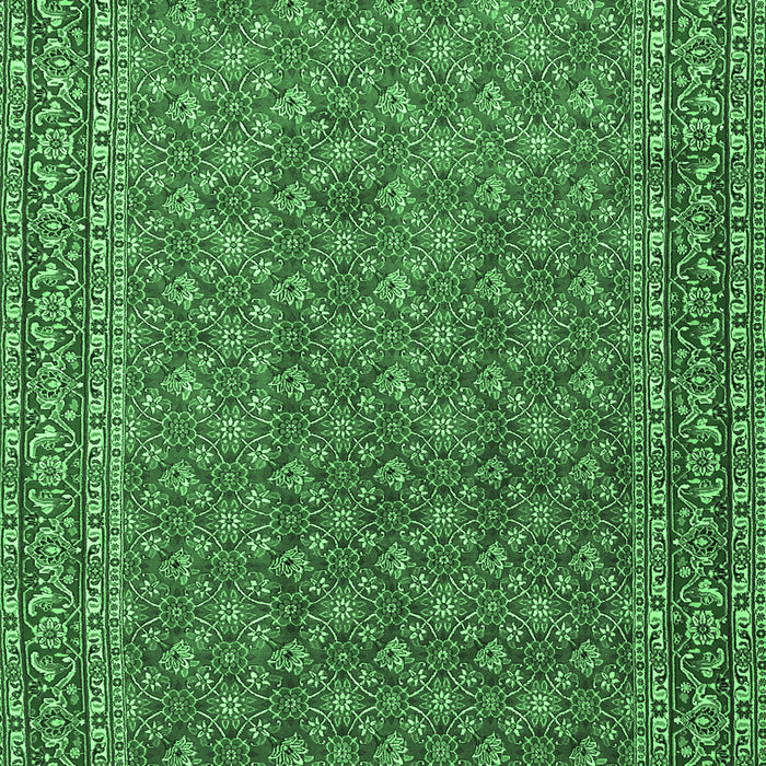 Machine Washable Persian Emerald Green Traditional Area Rugs, wshtr3200emgrn
