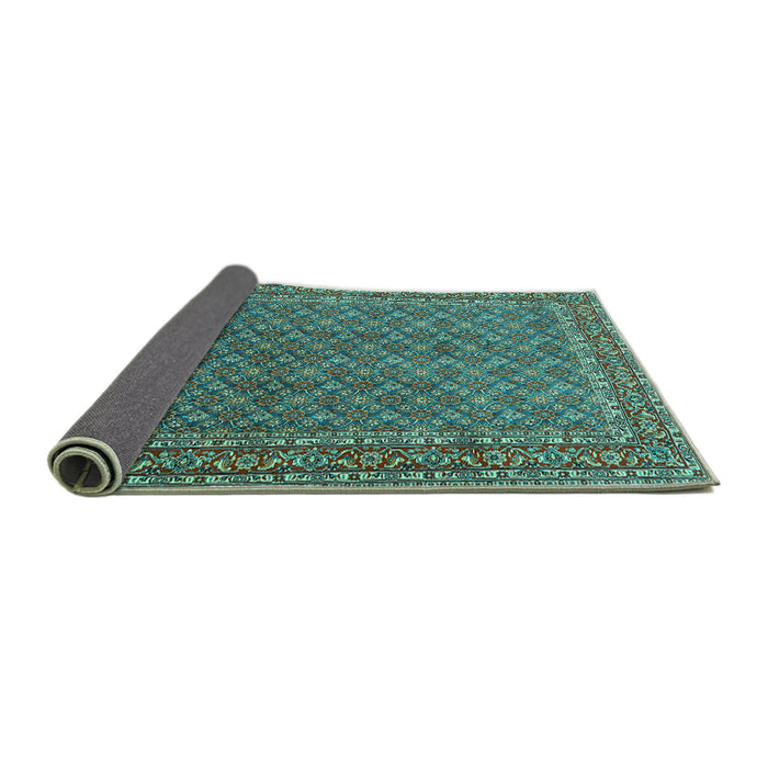 Sideview of Persian Turquoise Traditional Rug, tr3200turq