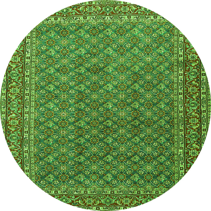 Square Persian Green Traditional Rug, tr3200grn