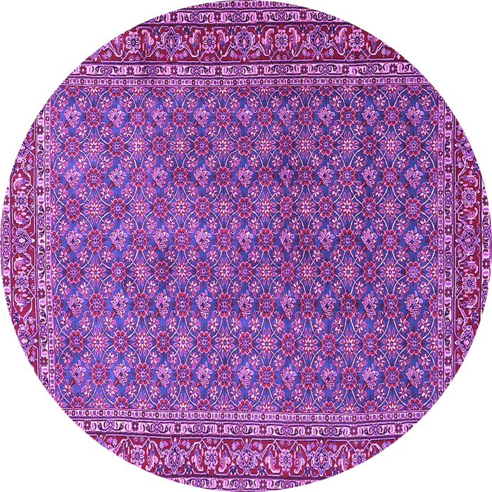 Round Persian Purple Traditional Rug, tr3200pur