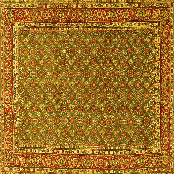 Square Persian Yellow Traditional Rug, tr3200yw