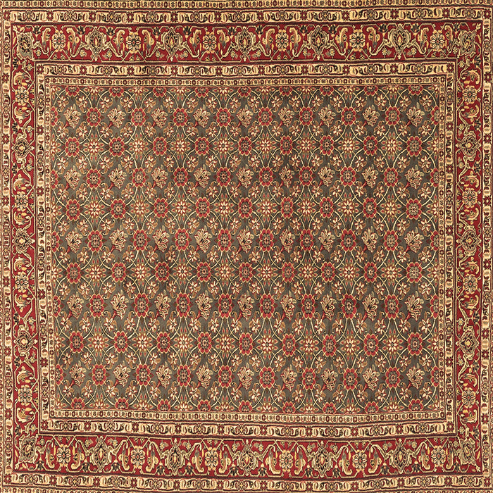 Square Machine Washable Persian Brown Traditional Rug, wshtr3200brn