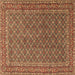 Square Machine Washable Persian Brown Traditional Rug, wshtr3200brn