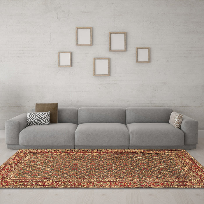 Machine Washable Persian Brown Traditional Rug in a Living Room,, wshtr3200brn