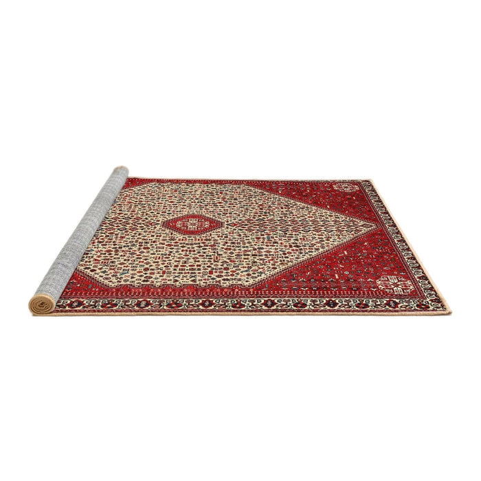 Sideview of Machine Washable Traditional Tomato Red Rug, wshtr3201