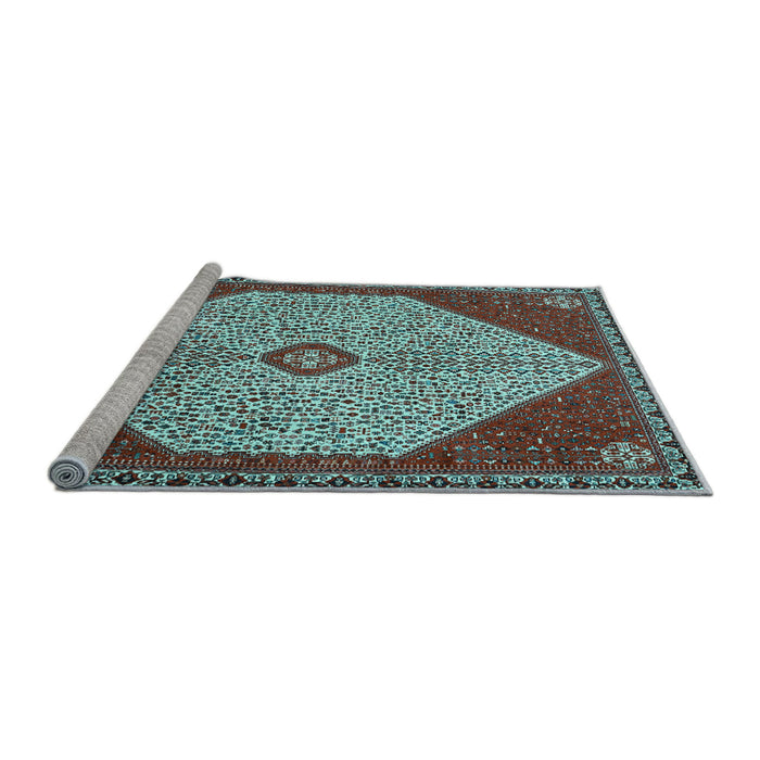 Sideview of Machine Washable Persian Light Blue Traditional Rug, wshtr3201lblu